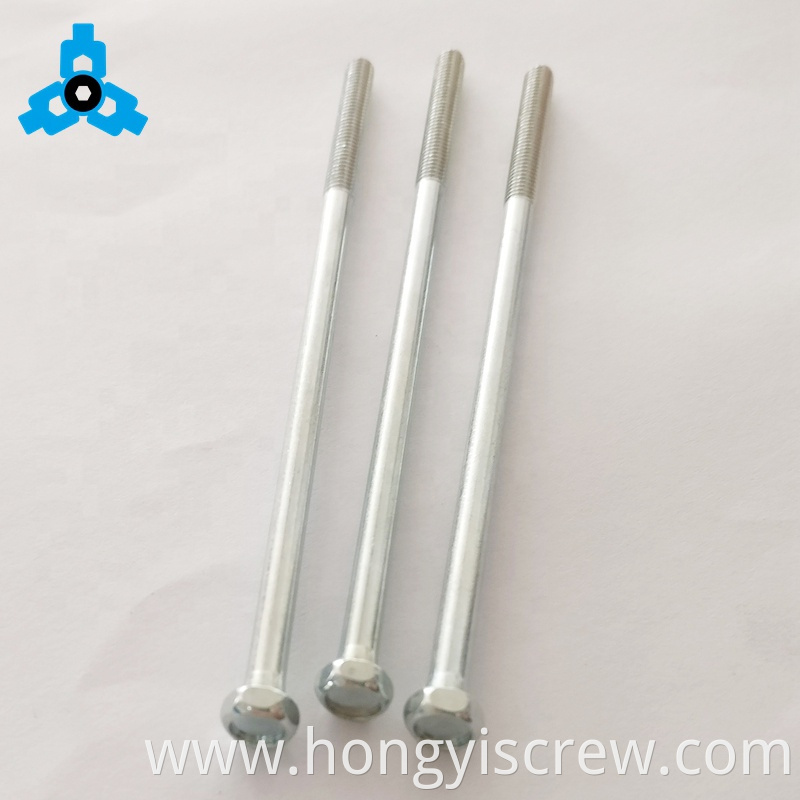 Long Half Thread Long Bolts With Extra Hex Head Carbon Steel OEM Stock Support